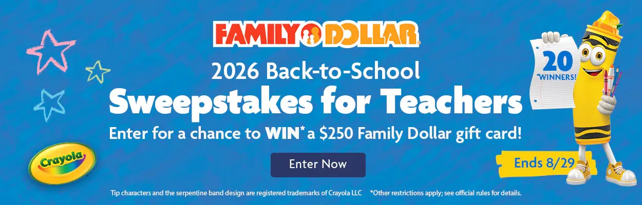 Back to School Crayola Sweepstakes for Teachers