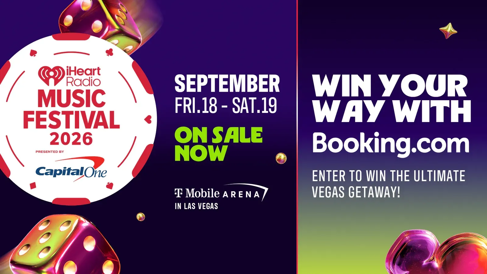 Win your way to the iHeartRadio Music Festival with Booking.com Sweepstakes