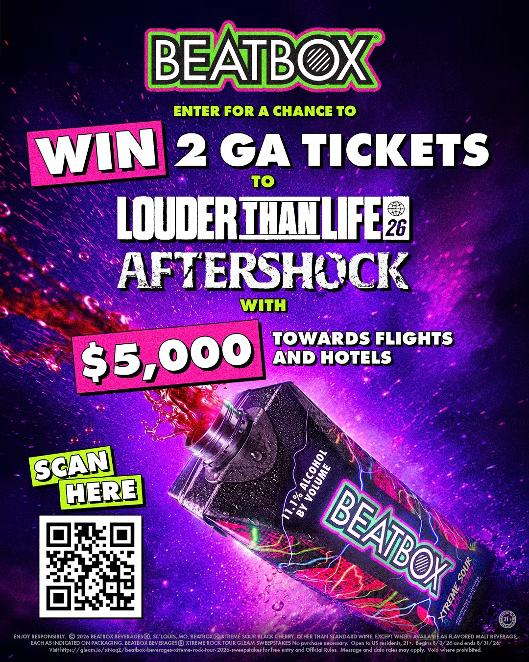 BEATBOX BEVERAGES® XTREME ROCK TOUR 2026 SWEEPSTAKES