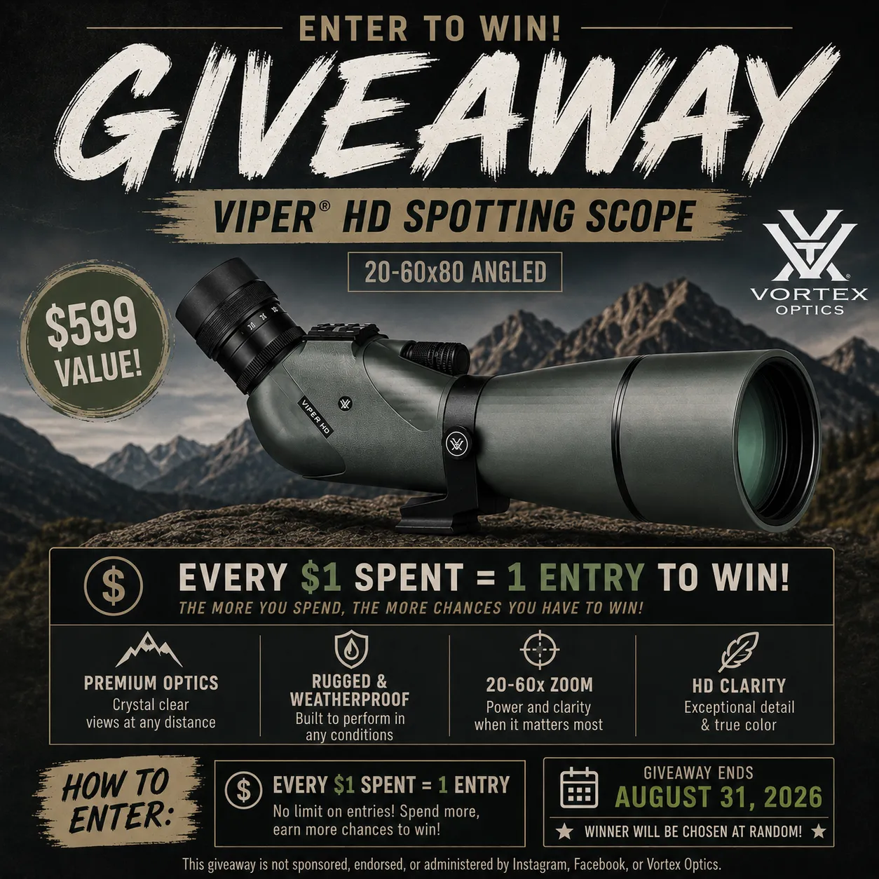 Vortex Spotting Scope Giveaway
